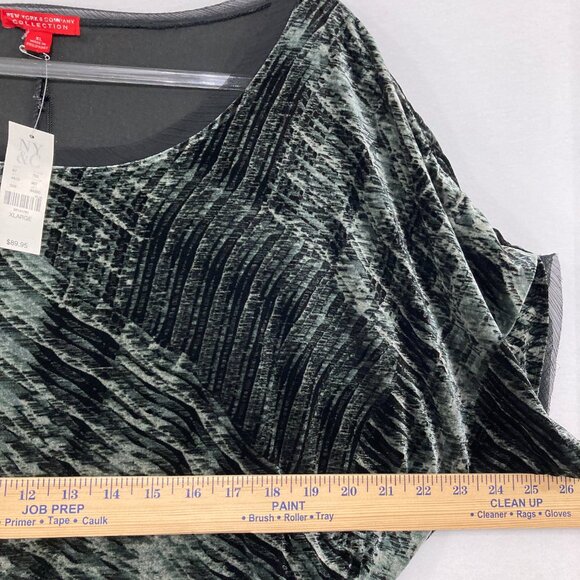 NWT New York & Company size XL Velvet Belted Feminine Elegant Dress Evening - Picture 7 of 11